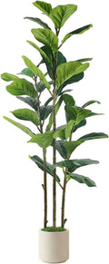 Alupssuc 5FT Artificial Fiddle Leaf Fig Tree with White Planter Pot